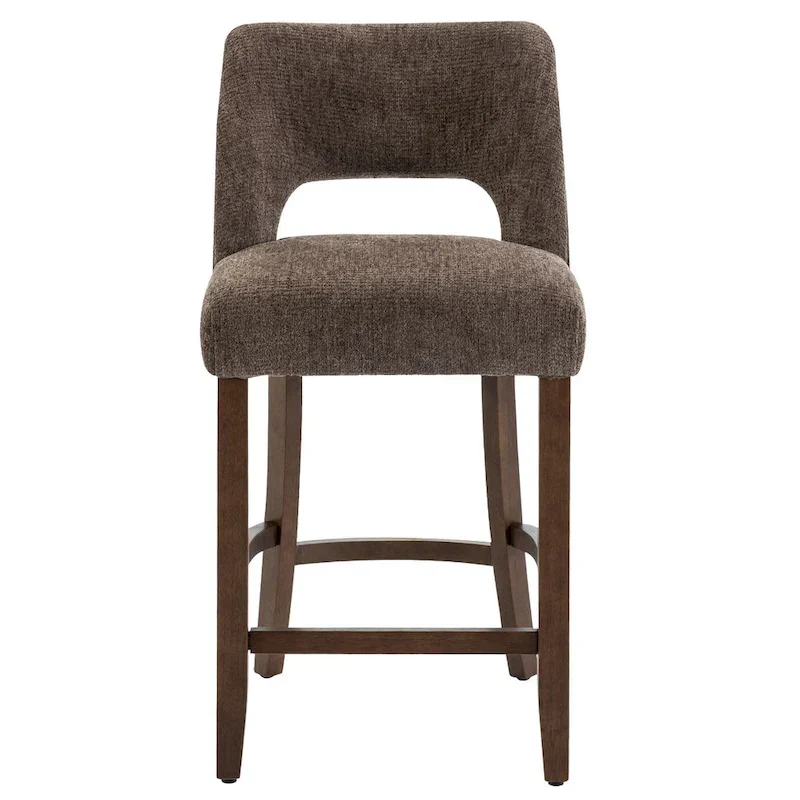 Set of 2 Wooden Bar Stools with Footrest