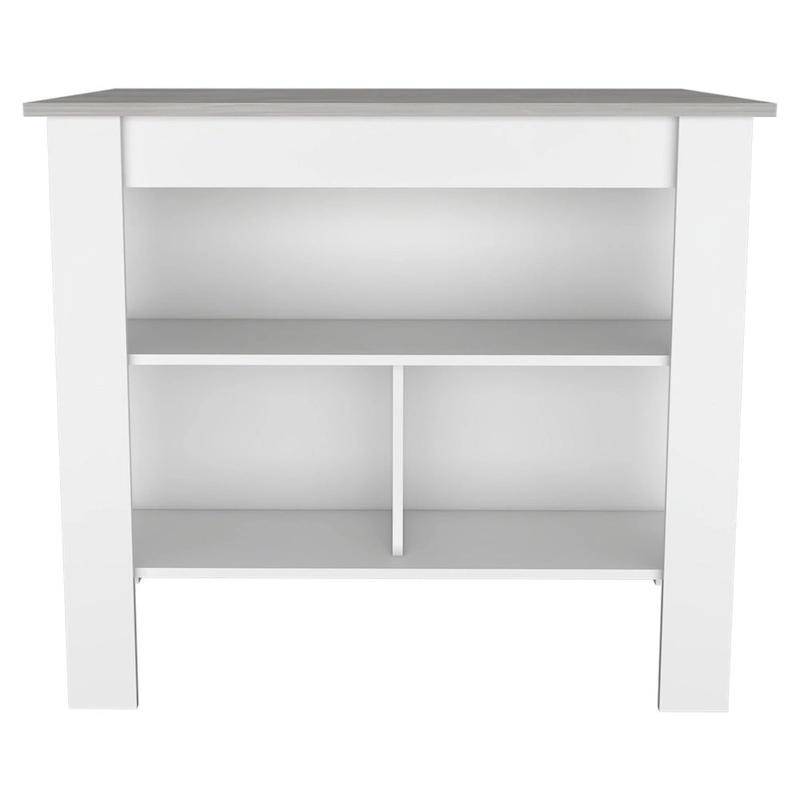 Rockaway 3-Shelf Kitchen Island White and Onix