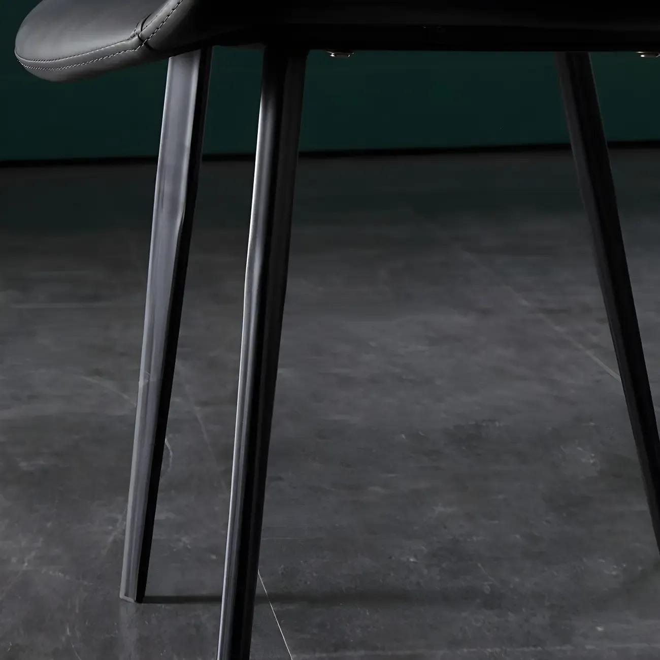 Industrial Modern Dining Chairs Set of 2 with Leather Upholstery