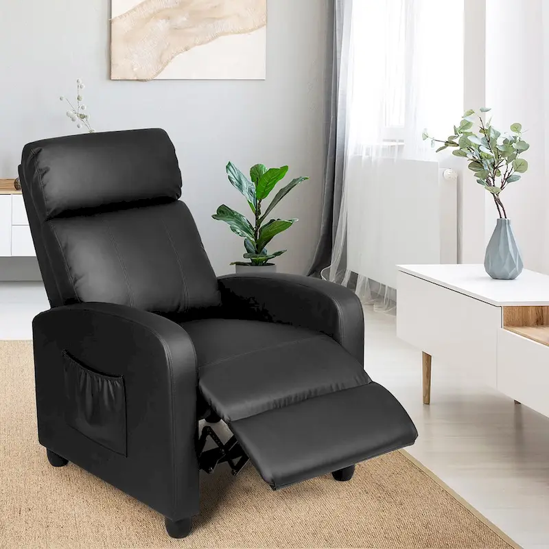 Black/Brown/Grey Reclining Massage Chair, Single Seat