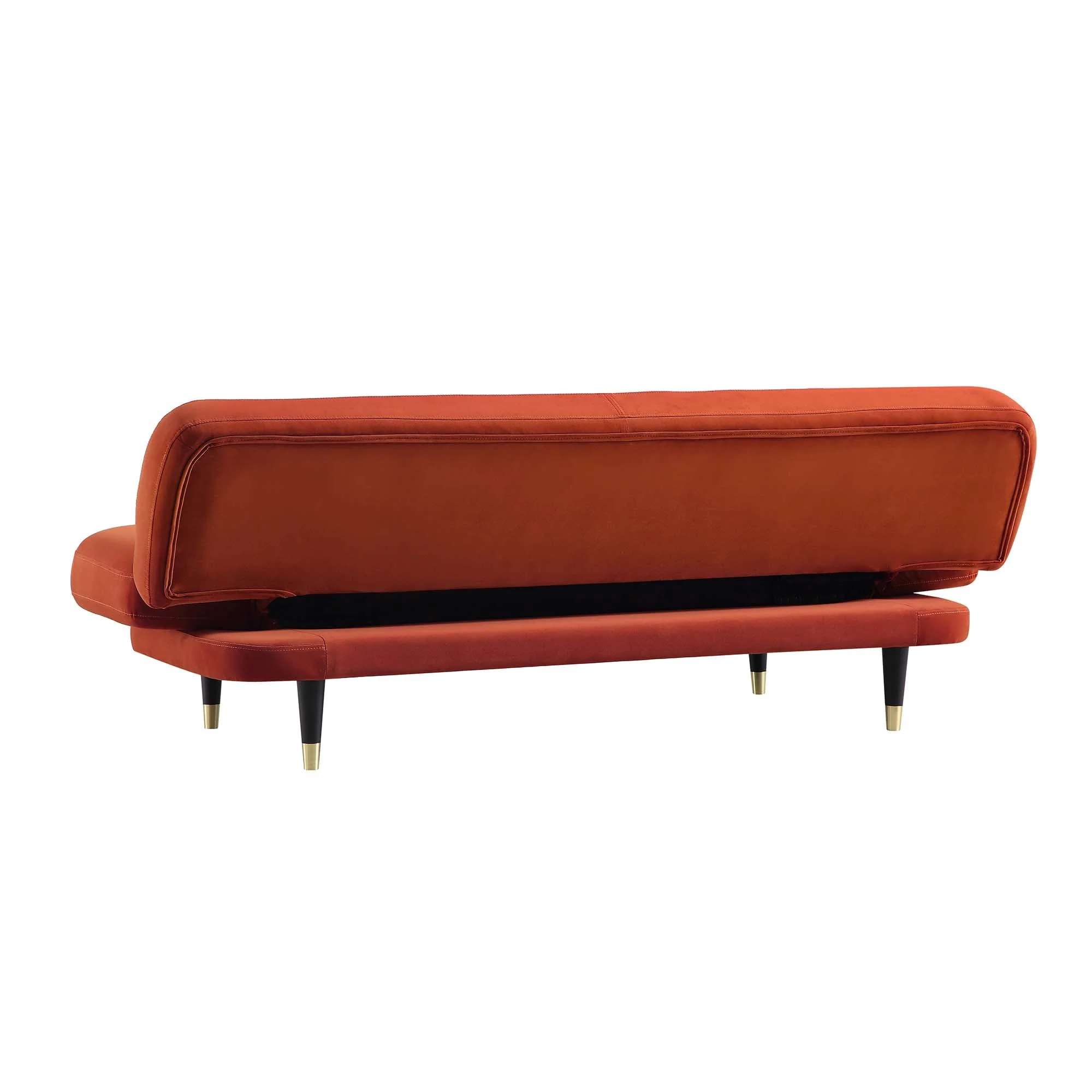 2-Seater Sofa Bed, Rust Velvet
