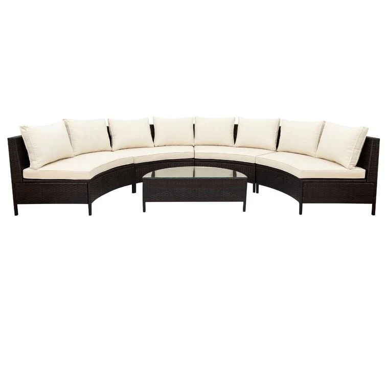Patio Sofa Set 8 - Person Seating Group with Cushions