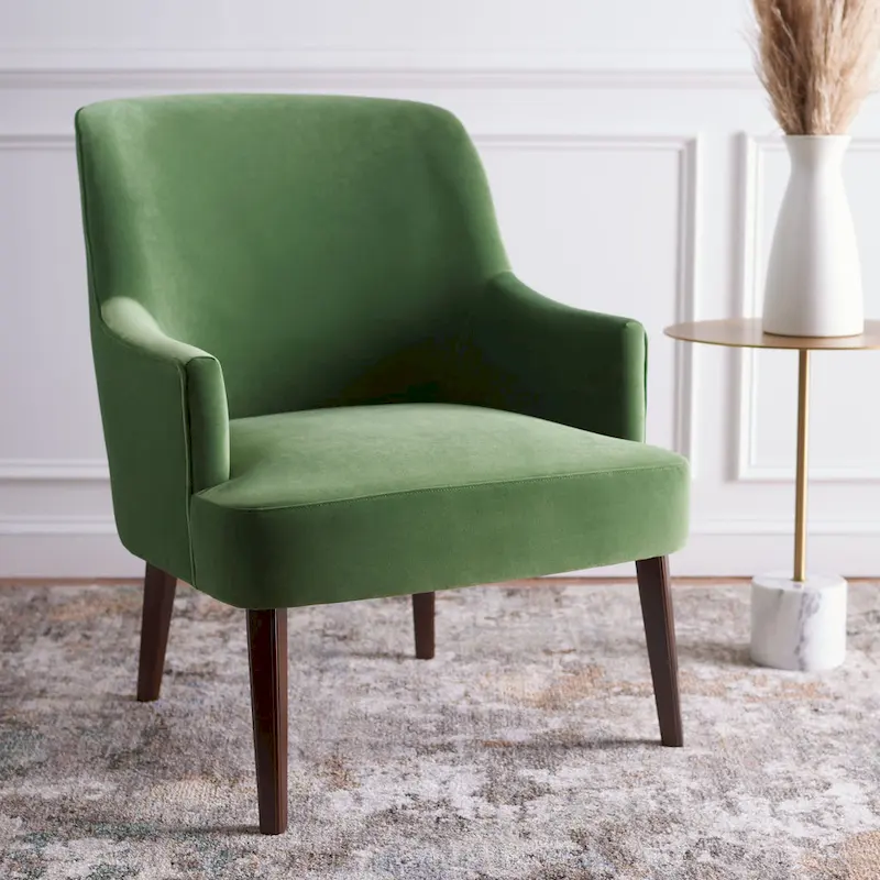 Walnut Velvet Accent Chair - Single Seater