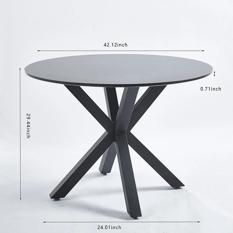 Grondin Mid-Century Modern Round Dininig Table with MDF Top and Pedestal Base, 42.1 End Table Leisure Table