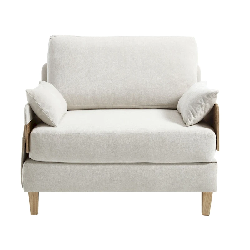 Chenille Upholstered 3-in-1 Convertible Sleeper Foldable Sofa Bed Recliner Chair with 3 Pillows