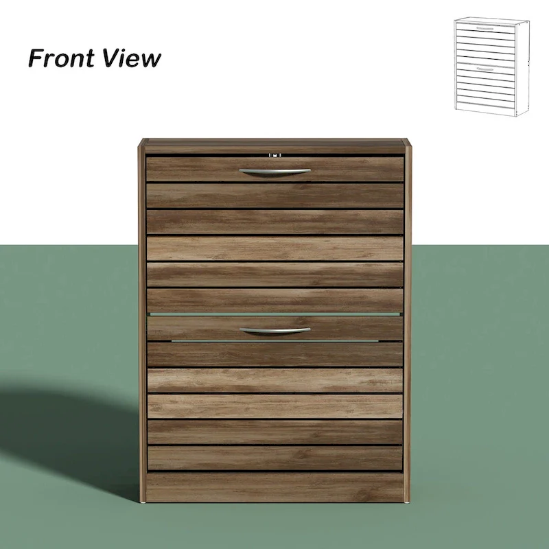 FUFU&GAGA 2 Tiers Shoe Rack Cabinet Shoe Cabinet Space-Saving