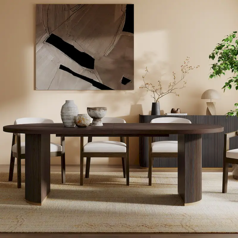 Modern Style Oval Wood Dining Table