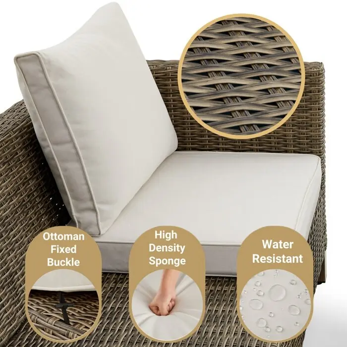 6 Piece Sectional Seating Group with Cushions