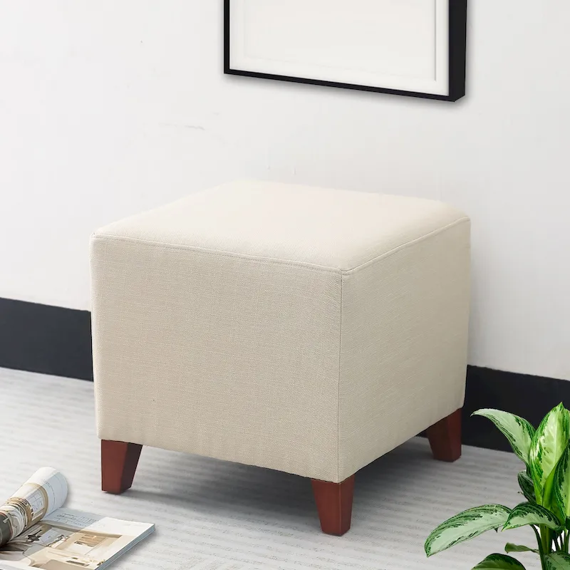 British Style Cube Ottoman Footstool
