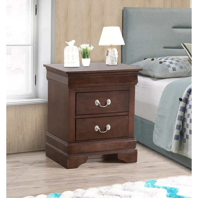 Louis Phillipe Traditional 2-drawer Wood Nightstand