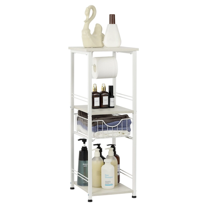 Freestanding Bathroom Shelf with Drawer
