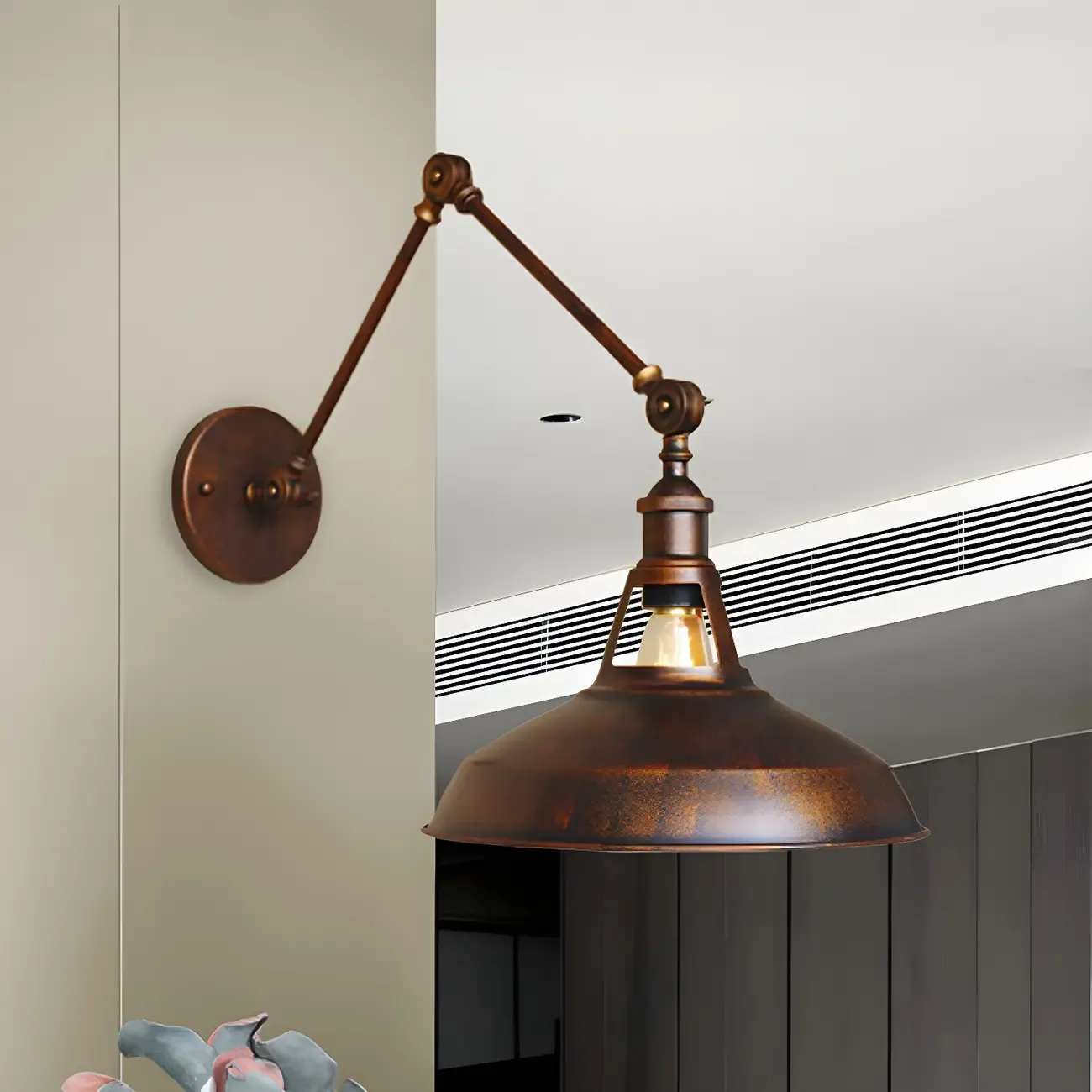 Industrial Barn Shade Adjustable Swing Arm Wall Light