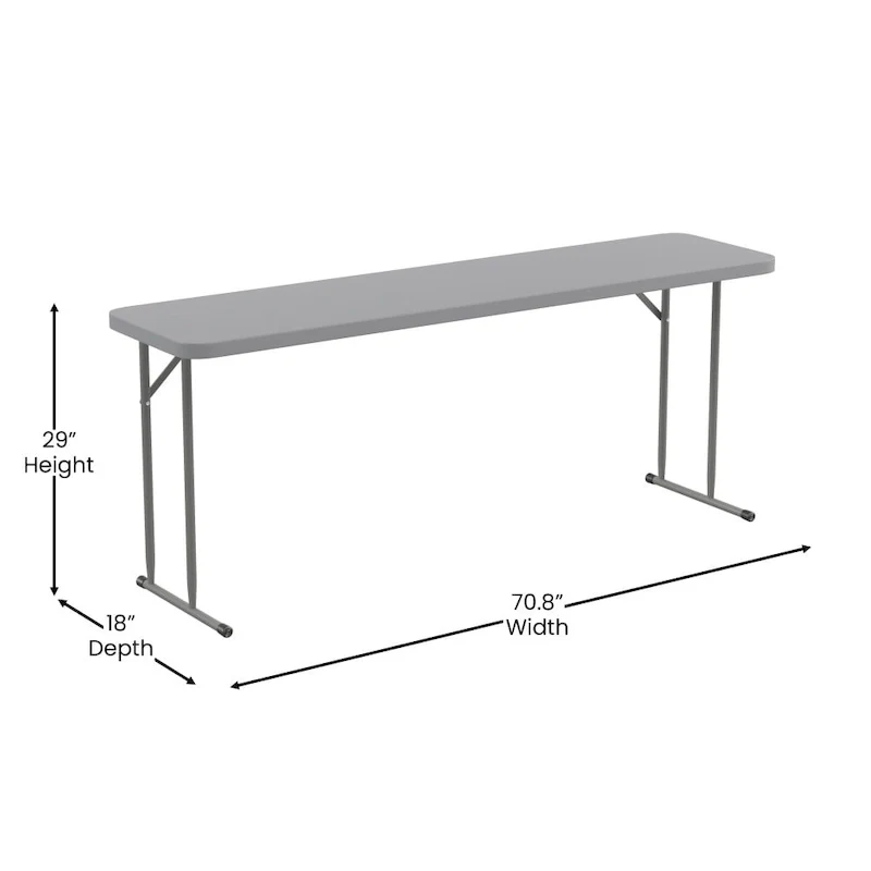 6-Foot Rectangular Granite White Plastic Folding Training Table
