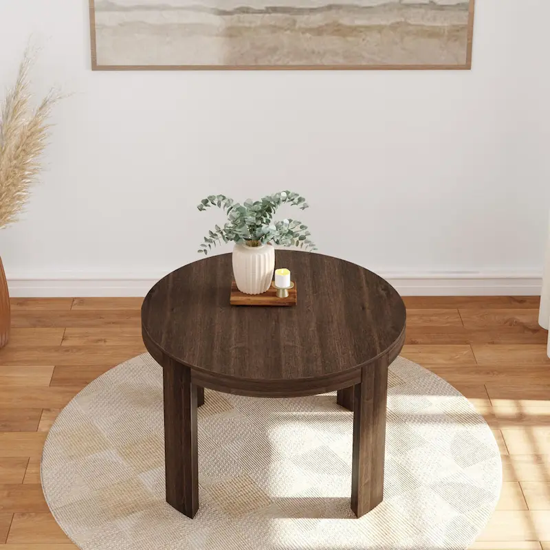 Plank and Beam Contour Solid Wood Round Dining Table - 47