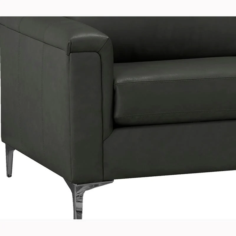 Malibu L-shaped Top-grain Leather Sectional Sofa - 122.5 x 85 x 36.5 x 35