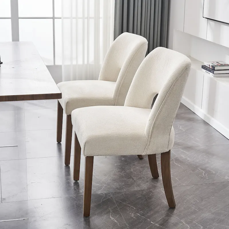 Upholstered Back Side Dining Chair Set of 2