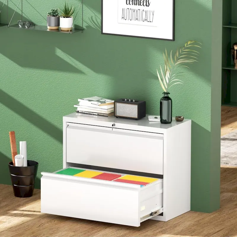 2-Drawer Metal Lateral Filing Cabinet with Lock
