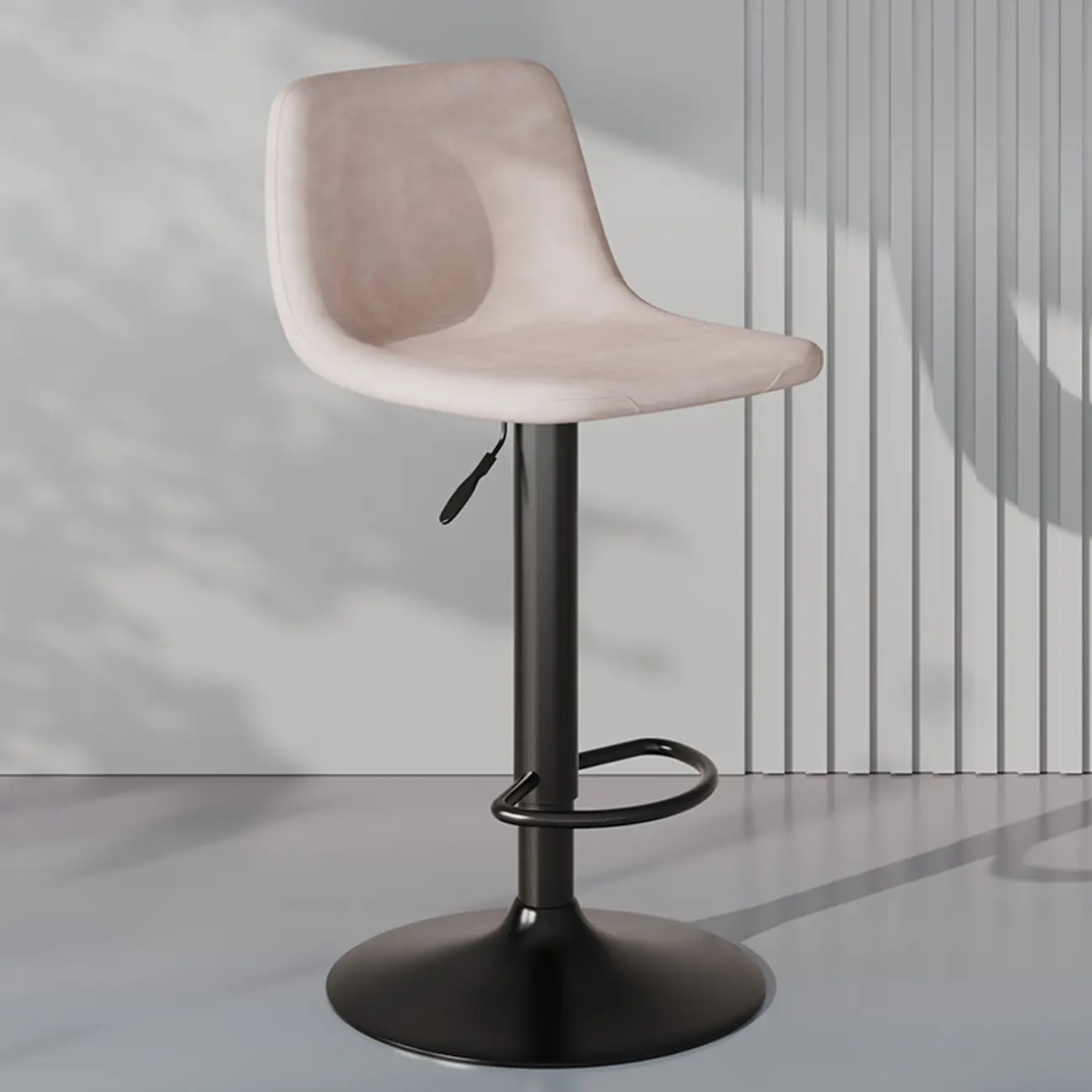 Modern Leather Swivel Bar Stool Adjustable Height