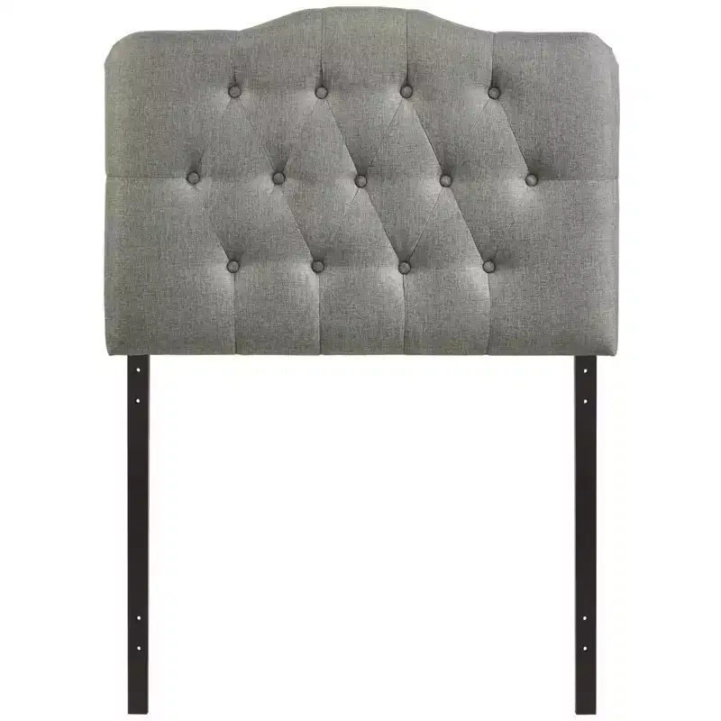 Annabel Twin Upholstered Fabric Headboard Gray - Modway: Tufted, Fiberboard & Plywood, Bedroom Decor