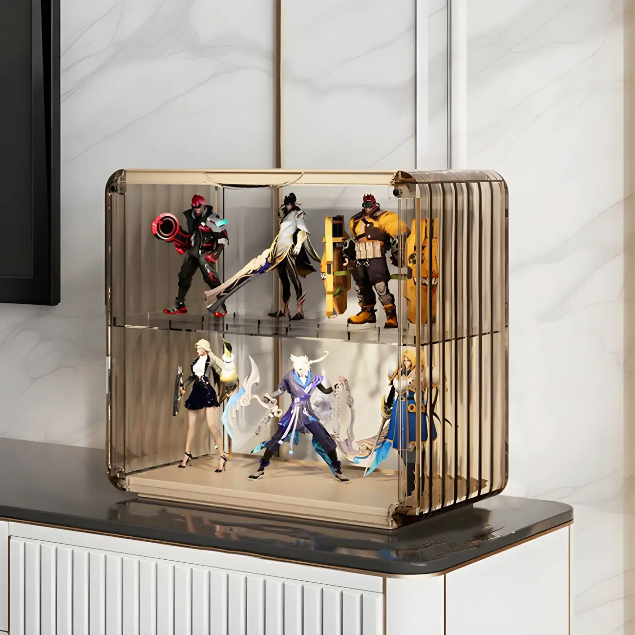 Living Room Stackable Clear Acrylic Display Cabinet