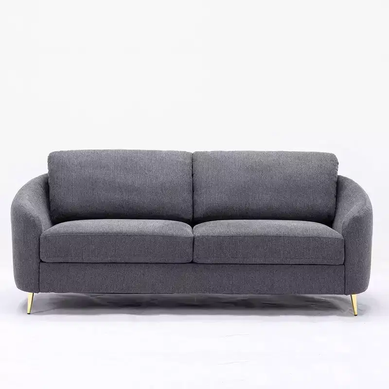 80" Yuina Sofa Gray Linen - Acme Furniture: Chrome Metal Legs, Pocket Coil Seat, Wood Frame