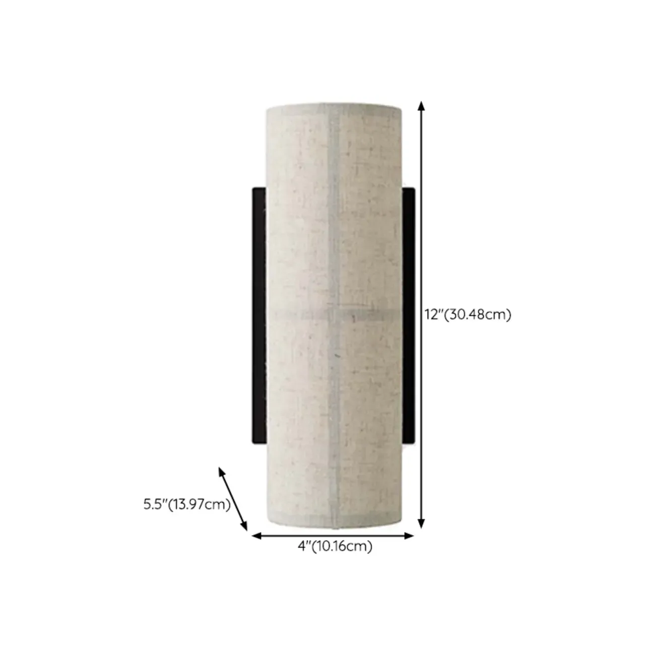 Modern Linen Beige Cylinder Wall Sconce with Switch