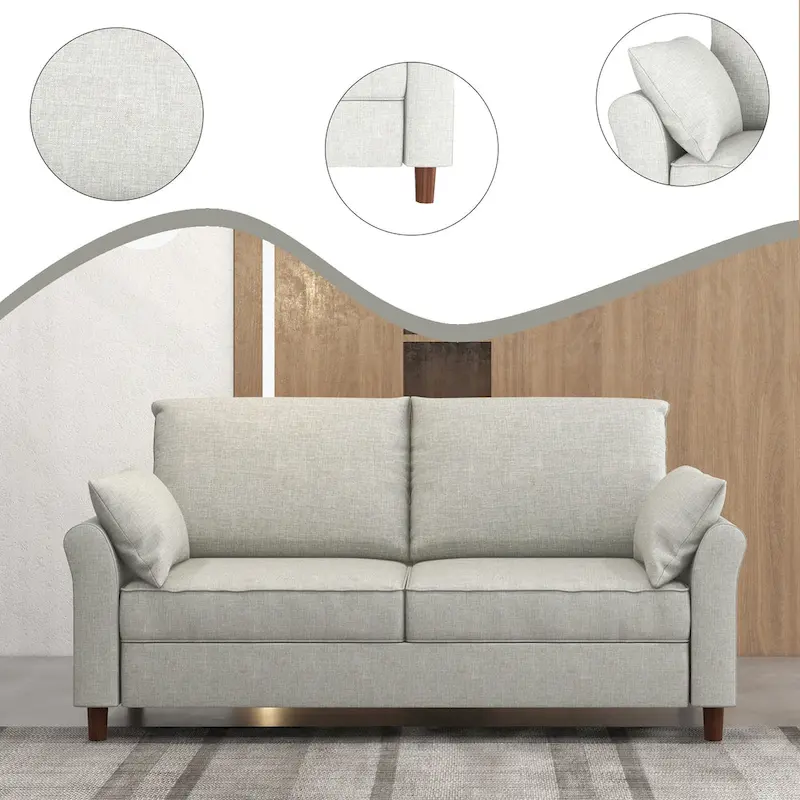 Polyester 3-Seat and 2-Seat Sofa with Cushions