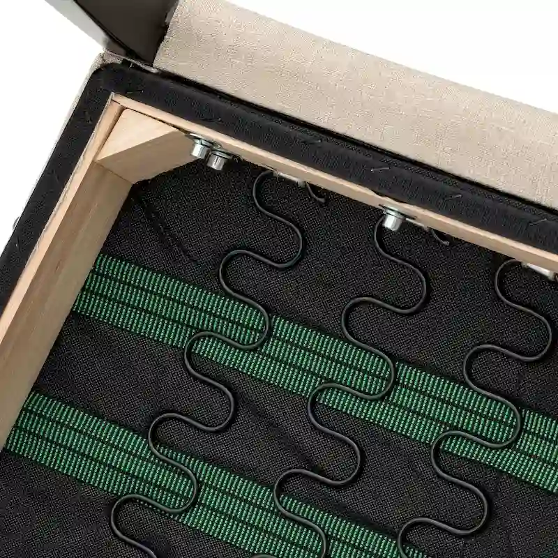 Glitzhome 38H Set of 2 High Back Linen Fabric Studded Dining Chairs with Footpads