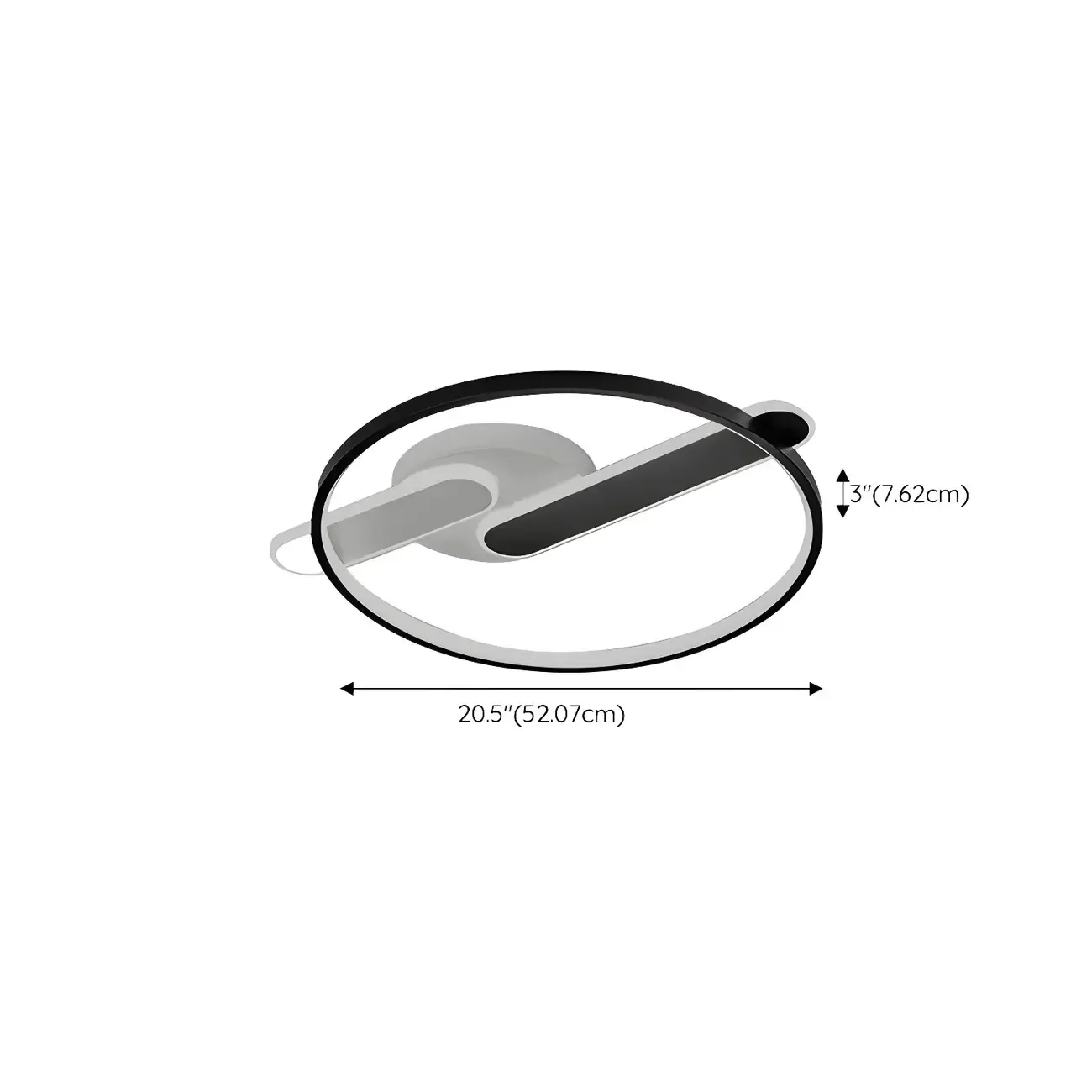 3-Light Circle Flush Mount Ceiling Light with Remote Control