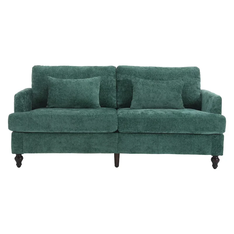 2-Seater Chenille Sofa with Detachable Cushions