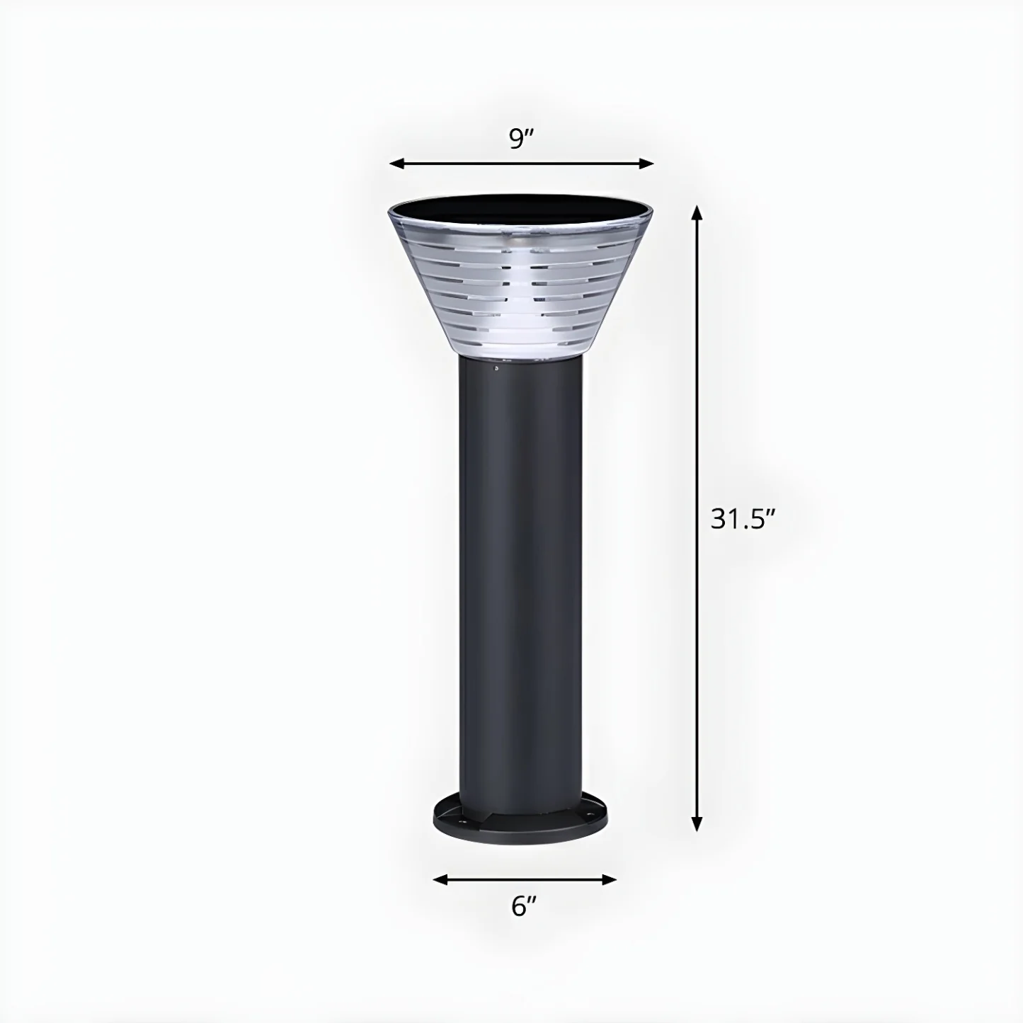 Modern Solar Pillar Conical Metal Landscape Lighting