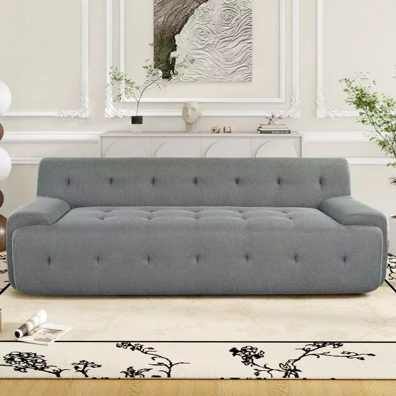 TUYOHW 86.2 Inch Modern Minimalist Tufted Sofa,3-Seat Compression Sofa for Living Room,Bedroom,Office,Apartment