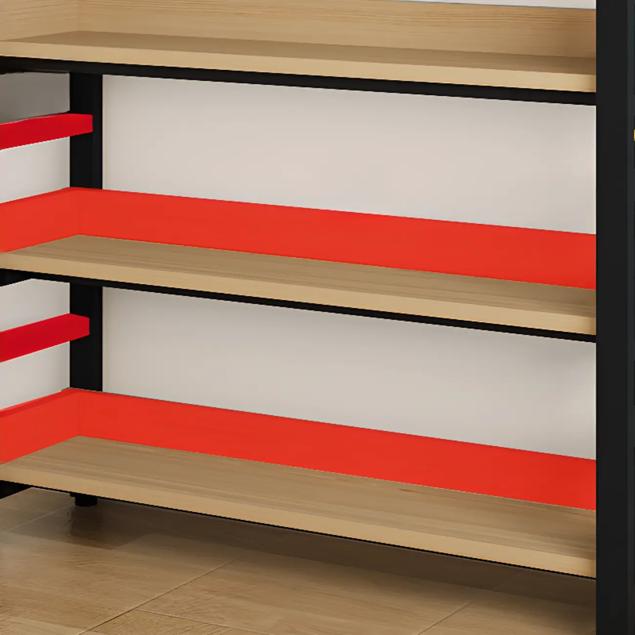 Modish Multi-Layer Open Back Wooden Tall Bookshelves