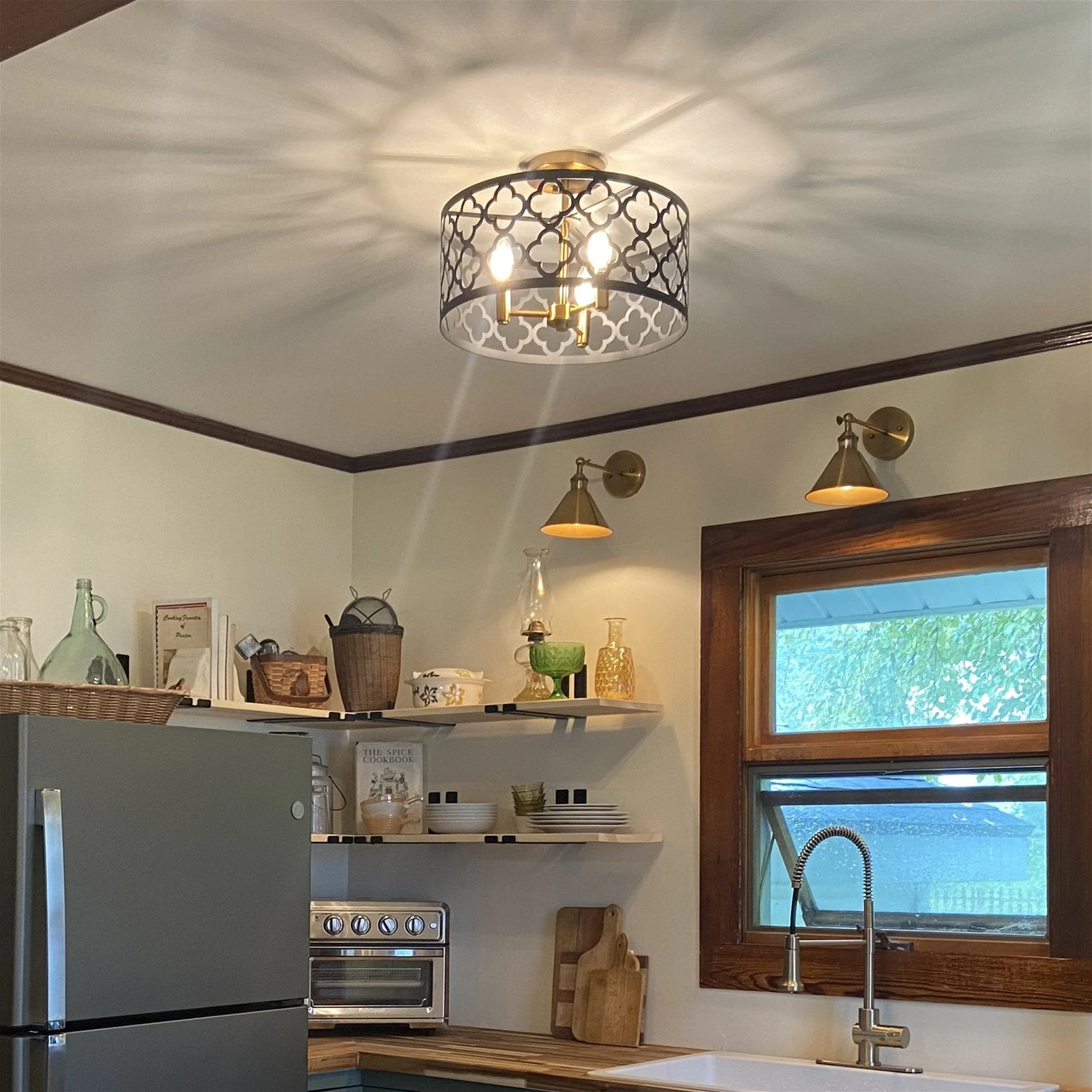 Sutton 16 3-Light Modern Semi-Flush Mount Ceiling Light