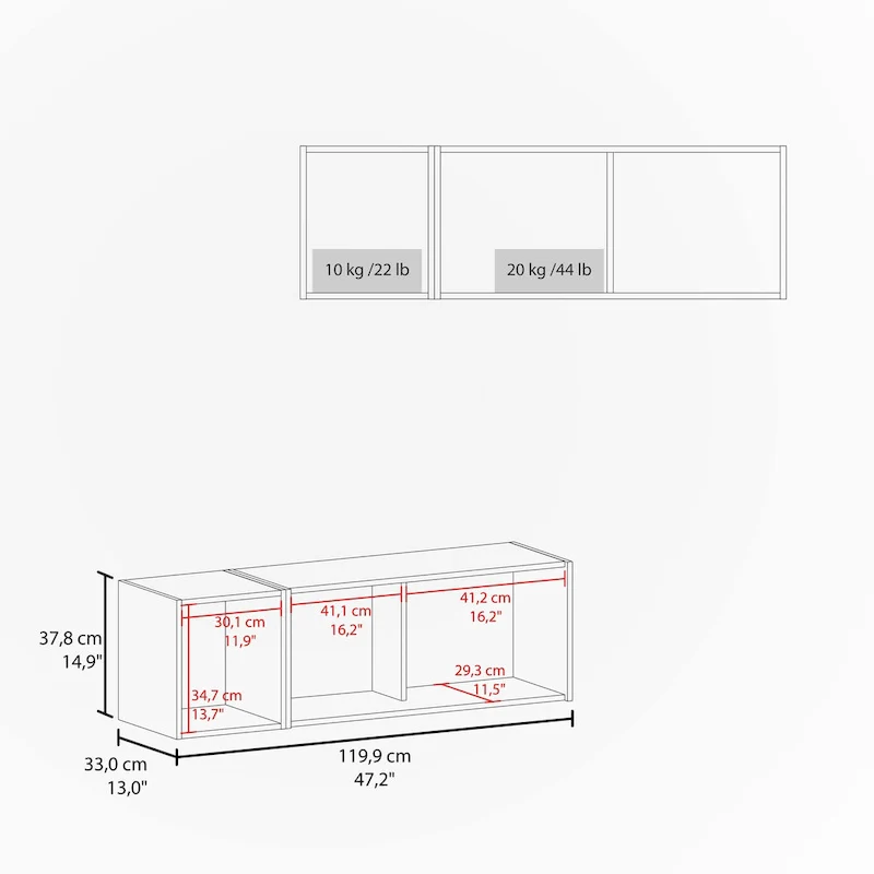 Smoke Grey Fold-Down Wall Cabinet, Single