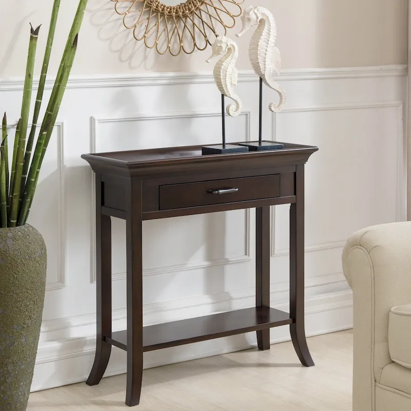 Brown/Grey Tray Edge Hall Stand, Traditional Style, 1-Person