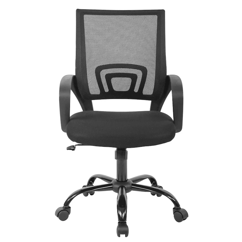 Black Ergonomic Swivel Office Chair, Mesh Back, Single Seat