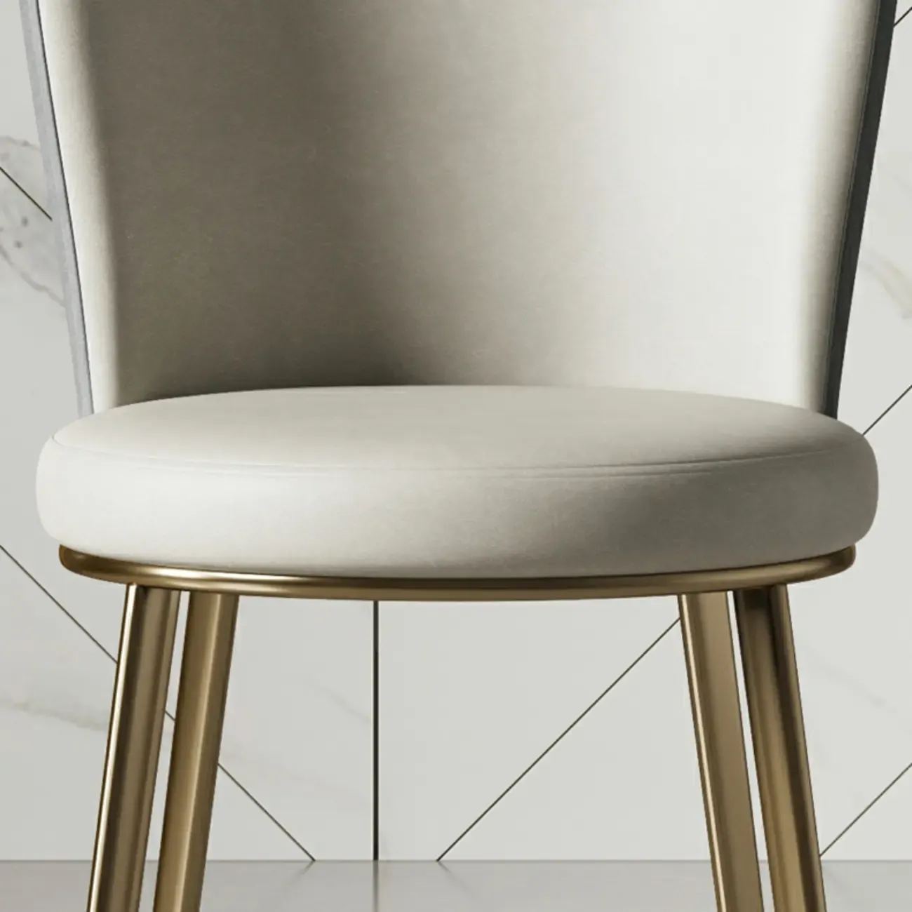 Sleek Gold Legs Faux Leather Upholstered Dining Chair