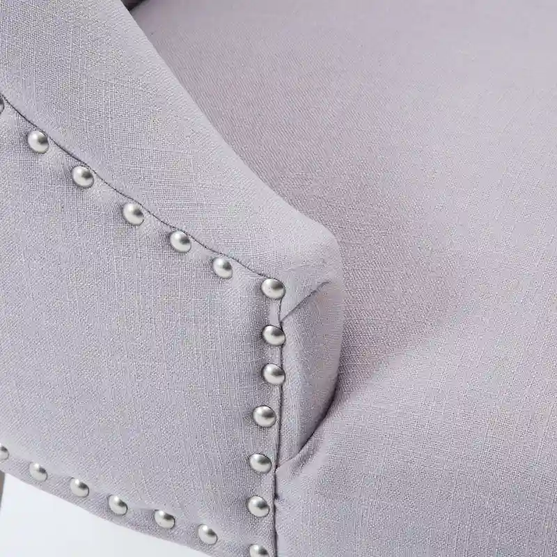 Mid-century Modern Dining chairs Button Tufted Accent Chairs with Nailhead Trim Set of 2