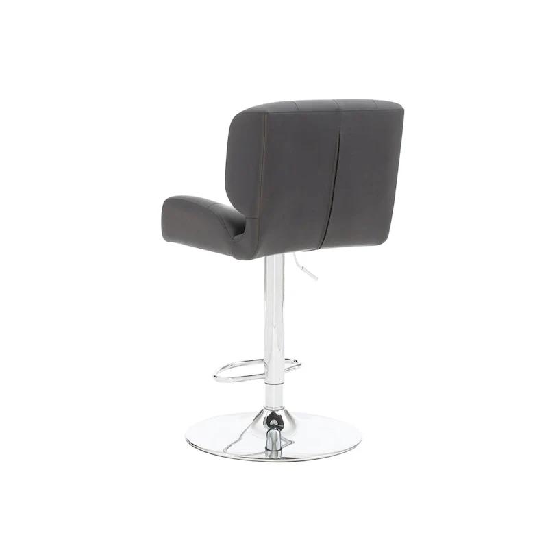 White/Grey/Chocolate/Black Adjustable Swivel Faux Leather Bar Stool, Single