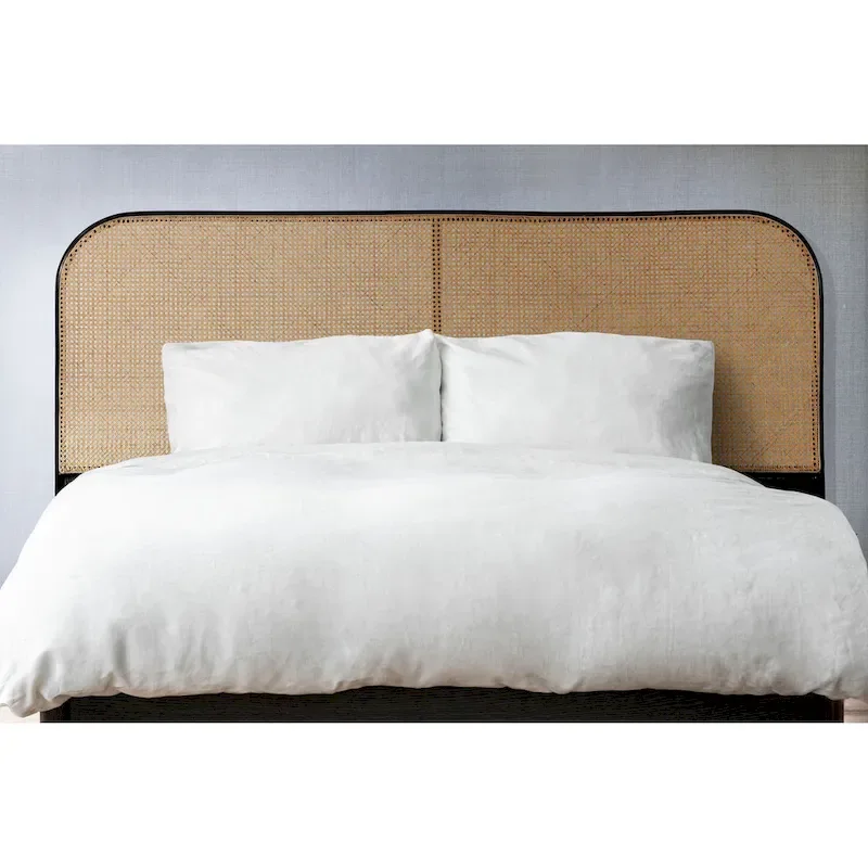 East Indie Cane and Teak Headboard