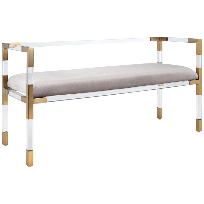 SAFAVIEH Couture Shakti Grey Acrylic Bench - 50Wx18Dx26H