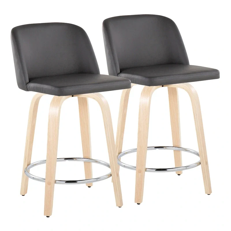 Carson Carrington Vallberga 24 Counter Stool with Natural Wood Base (Set of 2)