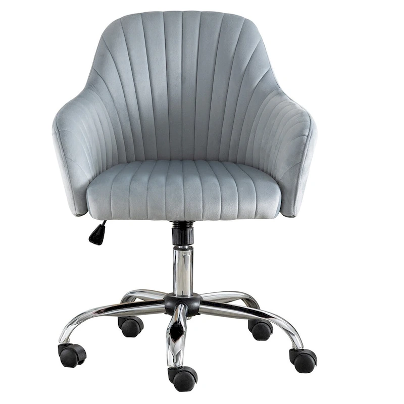 Accent chair Modern home office leisure chair with adjustable velvet height and adjustable casters