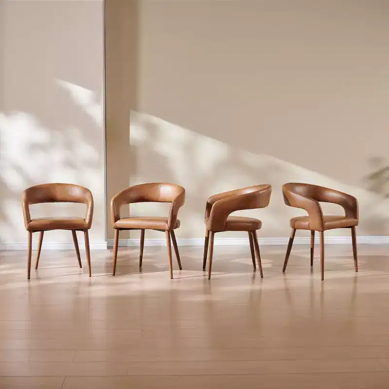 Set of 4 Dining Chair with Metal Legs for Dining Room, Living Room, or Home Office -Morden Fort