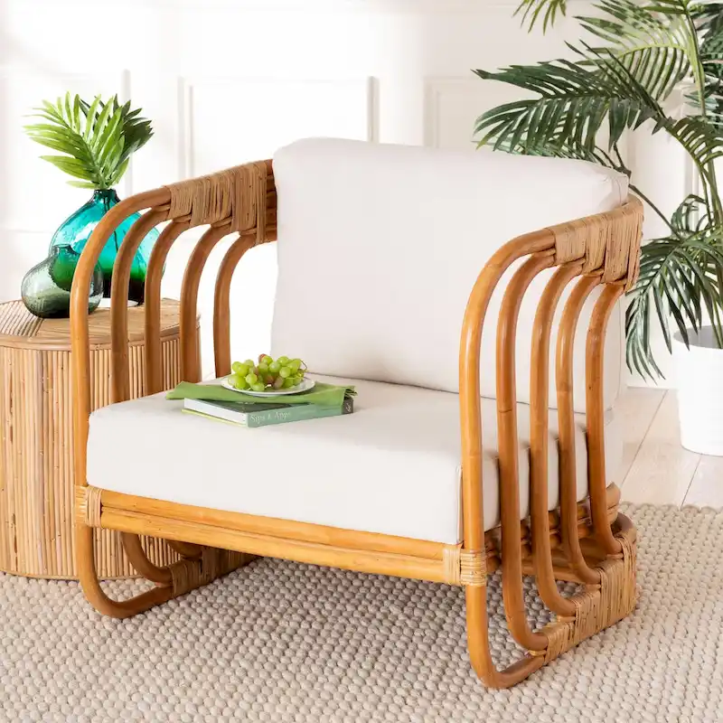 Corsa Modern Bohemian Natural Rattan Arm Chair