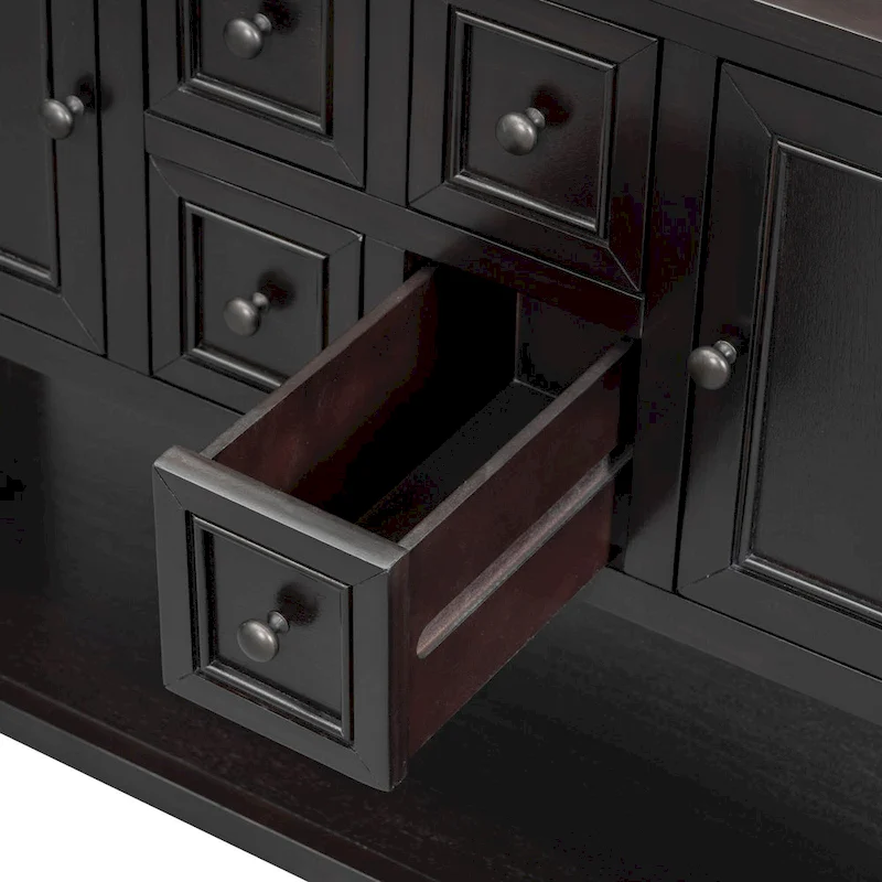 Nestfair Retro Sideboard Console Table with Drawers and Bottom Shelf