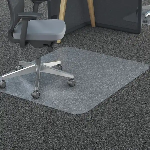 Home Office PVC Chair Mat, Rectangle with Studs, 48x30 Inch, Clear