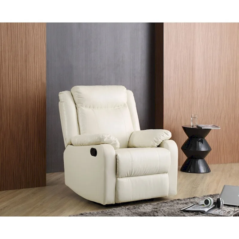 Faux Leather Rocking Recliner, Single Seat