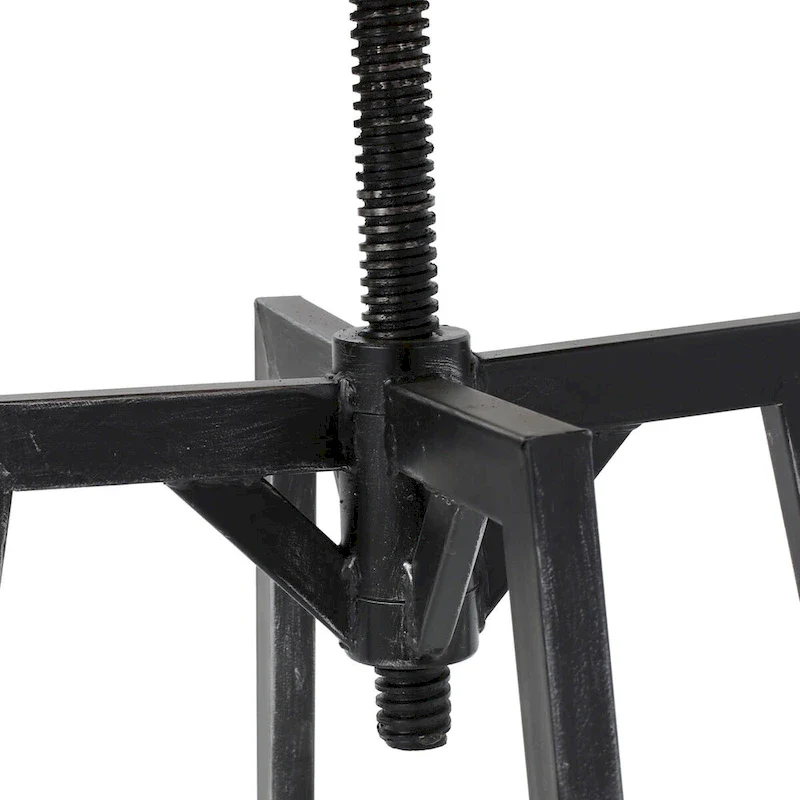 Metal barstool with wooden seat